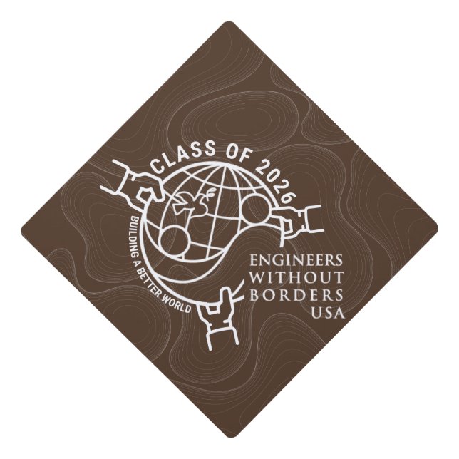 EWB-USA Graduation Hat Topper Class of 2026 Brown  (Front)