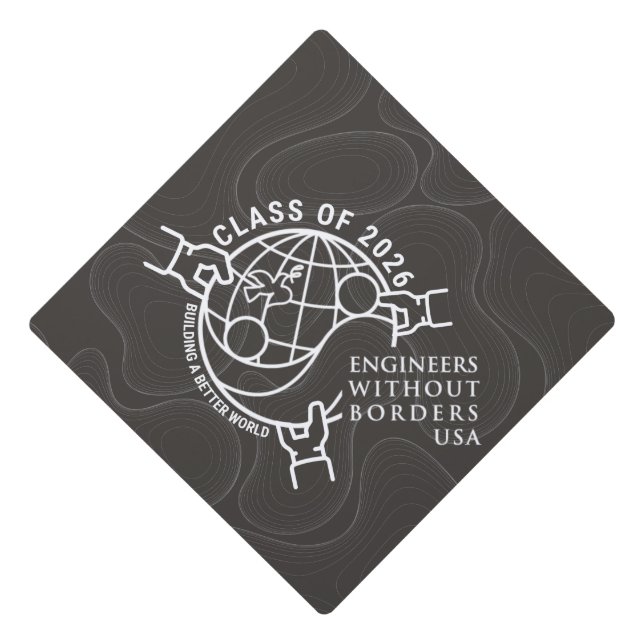 EWB-USA Graduation Hat Topper Class of 2026 Coal  (Front)