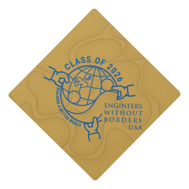 EWB-USA Graduation Hat Topper Class of 2026 Orange (Front)