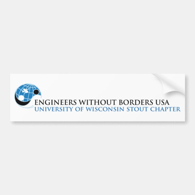 EWB-USA University of Wisconsin Stout Chapter Bumper Sticker (Front)