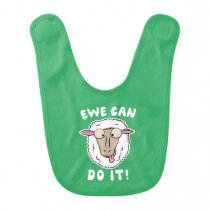 Ewe Can Do It! Funny Sheep Farmer Pun T-Shirt Baby Bib