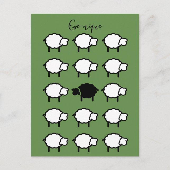 ewe-nique quote black sheep unique postcard (Front)