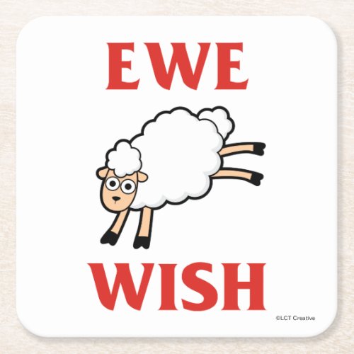 Ewe Wish Square Paper Coaster