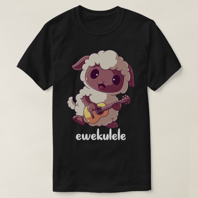 Ewekulele Sheep Ukulele Pun Guitar Player Farmer H T-Shirt (Design Front)