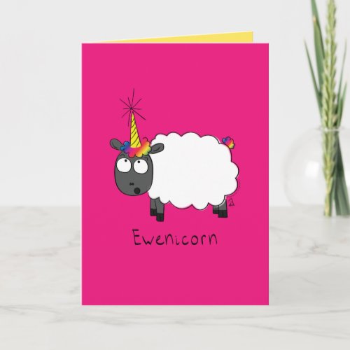 Ewenicorn _ Funny Sheep Unicorn Greeting Card
