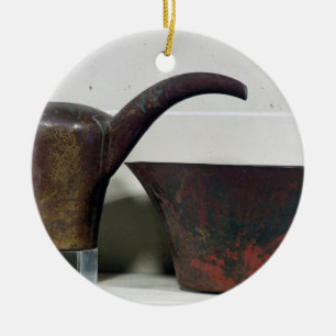 Ewer and basin (copper) ceramic ornament