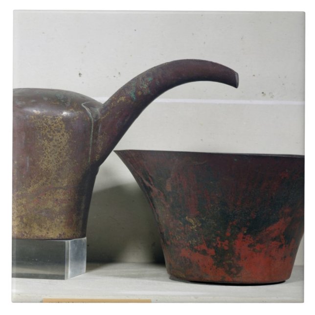 Ewer and basin (copper) ceramic tile (Front)