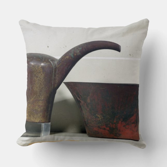 Ewer and basin (copper) throw pillow (Front)