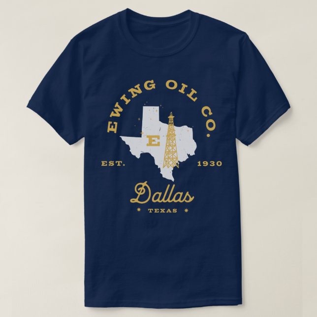 Ewing Oil Co Dallas Texas Est 1930 T-Shirt (Design Front)