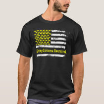 Ewing Sarcoma Awareness USA Flag American Yellow S T-Shirt