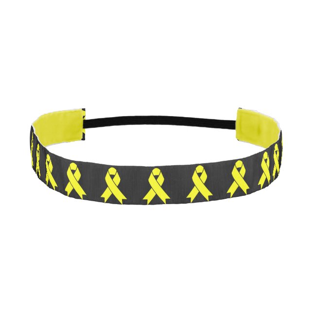 Ewing Sarcoma Awareness Yellow Ribbon Athletic Headband (Front)