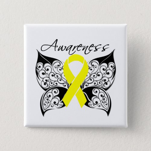 Ewing Sarcoma Butterfly Ribbon Pinback Button