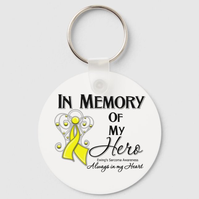 Ewing Sarcoma In Memory of My Hero Keychain (Front)