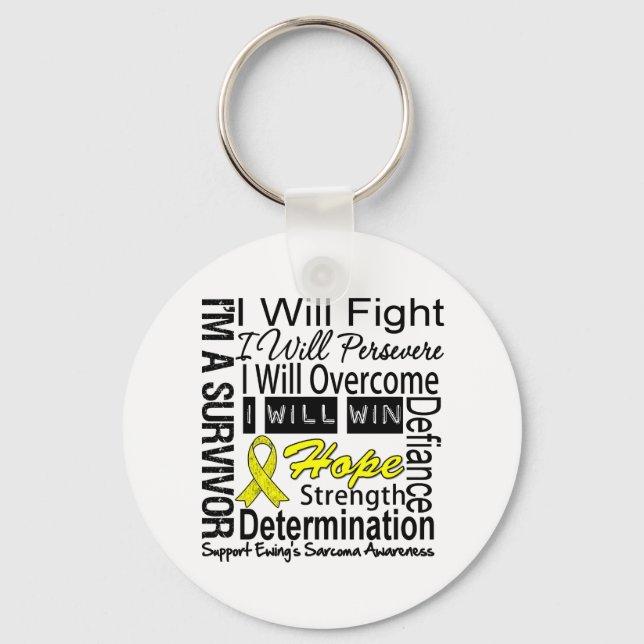 Ewing Sarcoma Persevere Fight Overcome Win Keychain (Front)