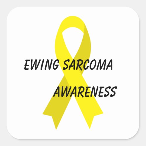 Ewing Sarcoma Yellow Awareness Ribbon by Janz Square Sticker