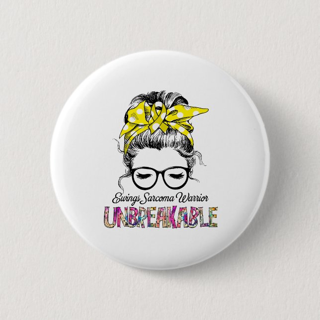 Ewings Sarcoma Awareness Ribbon Support Gifts Button (Front)