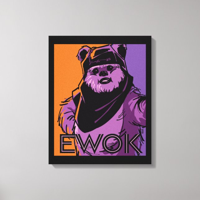 Ewok Two-Tone Portrait Canvas Print (Front)