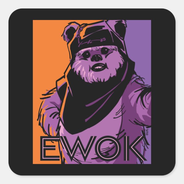Ewok Two-Tone Portrait Square Sticker (Front)