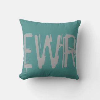 EWR Airport Grunge Typography Throw Pillow