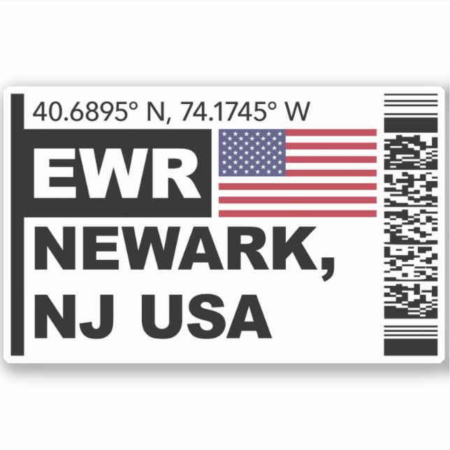EWR Newark Boarding Pass - New Jersey Travel Sticker (Front)