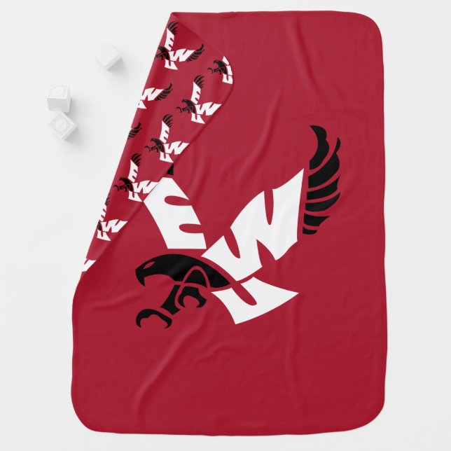 EWU Eagle Logo Baby Blanket (In Situ)
