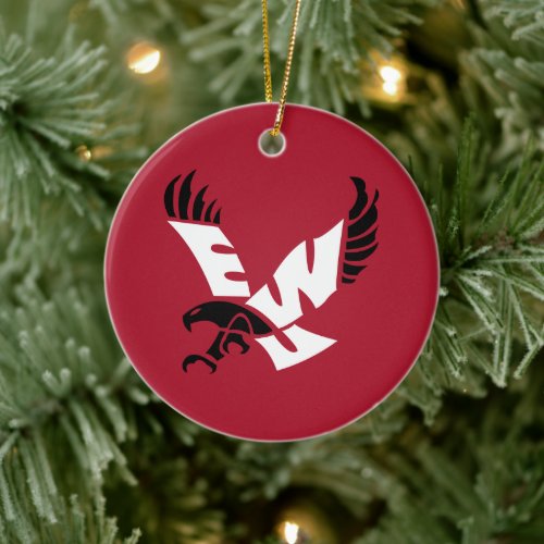 EWU Eagle Logo Ceramic Ornament