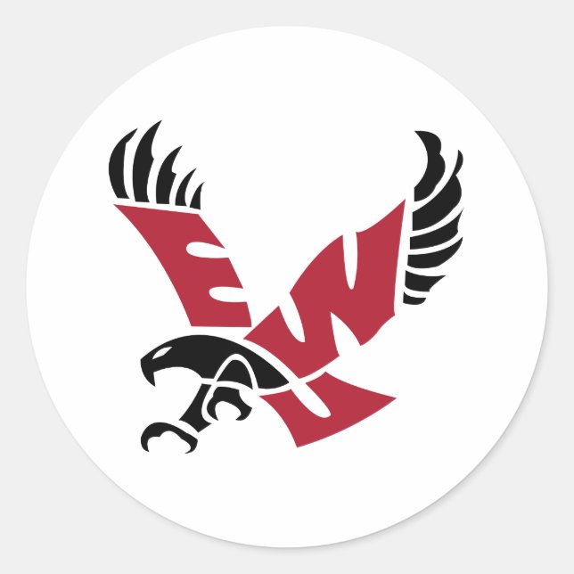 EWU Eagle Logo Classic Round Sticker (Front)