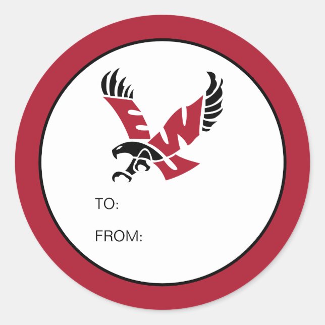 EWU Eagle Logo Classic Round Sticker (Front)