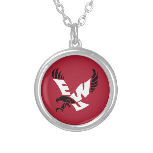 EWU Eagle Logo Silver Plated Necklace