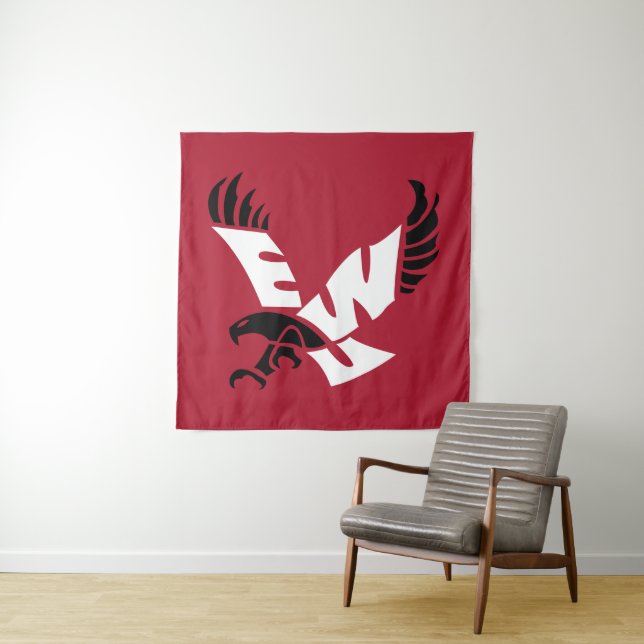 EWU Eagle Logo Tapestry (In Situ)