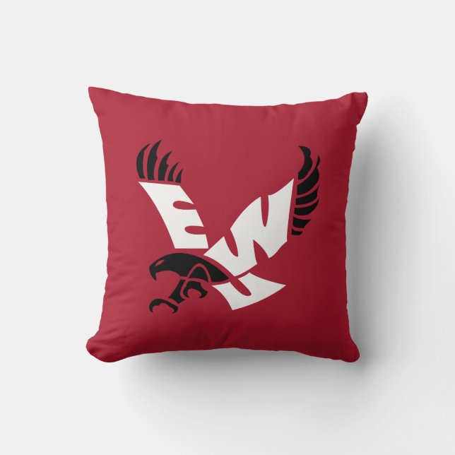 EWU Eagle Logo Throw Pillow (Front)