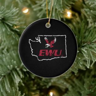 EWU State Love Ceramic Ornament