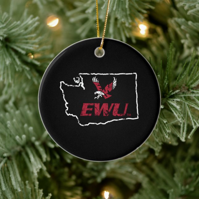 EWU State Love Ceramic Ornament (Tree)