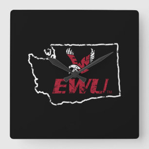 EWU State Love Square Wall Clock