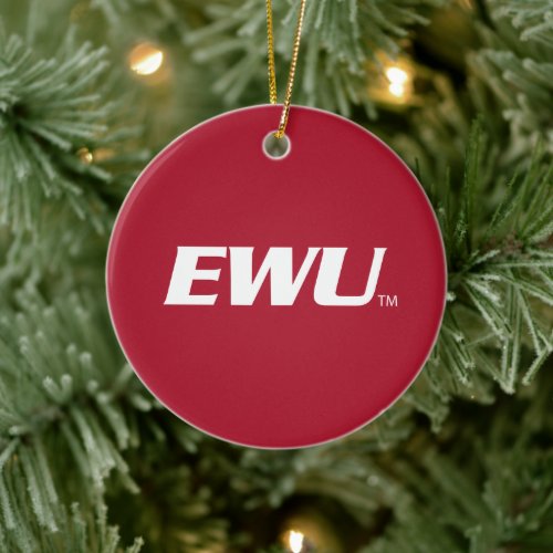 EWU Wordmark Ceramic Ornament