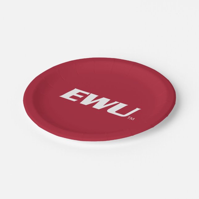 EWU Wordmark Paper Plates (Angled)