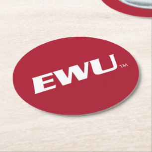 EWU Wordmark Round Paper Coaster