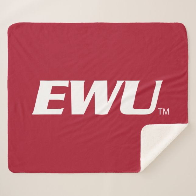 EWU Wordmark Sherpa Blanket (Front (Horizontal))