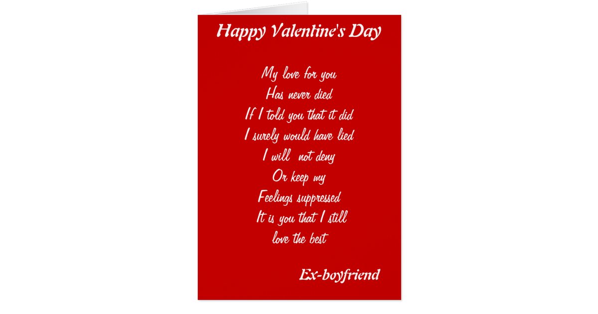 Ex-boyfriend valentine's day cards | Zazzle.com