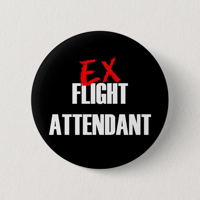 EX FLIGHT ATTENDANT DARK BUTTON (Front)