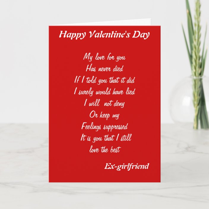 Ex-girlfriend valentine's day cards | Zazzle.com