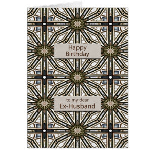 Ex Husband Birthday Abstract Mandala Design Cards