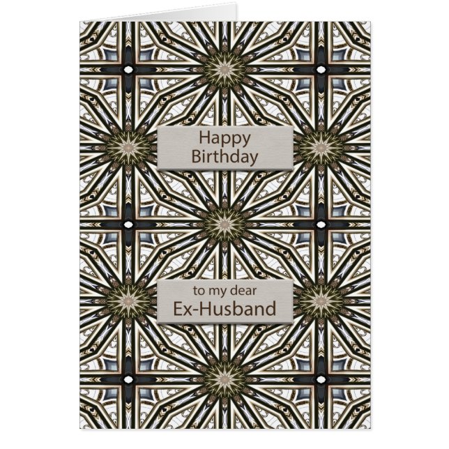 Ex Husband Birthday Abstract Mandala Design Cards (Front)