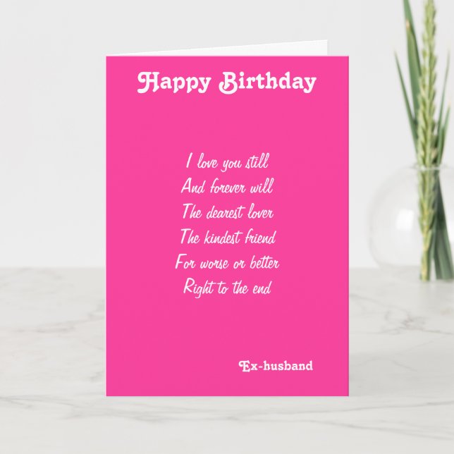 Ex-husband-dearest lover birthday cards (Front)