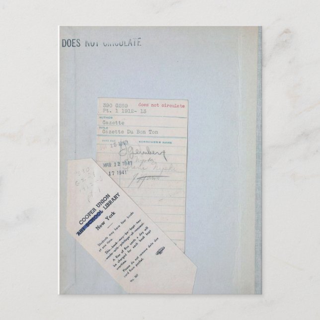 Ex Library Checkout Card for Readers & Book Lovers (Front)