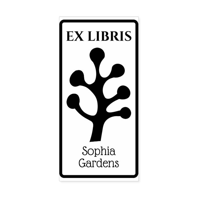 Ex Libris Abstract Tree/Plant 03 Rubber Stamp (Imprint)