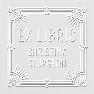Ex Libris Art Deco Name Embosser