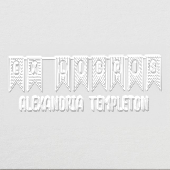 Ex Libris Banner Library Book Name Embosser (Design)