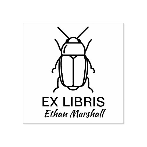 Ex Libris _ BeetleBug Rubber Stamp