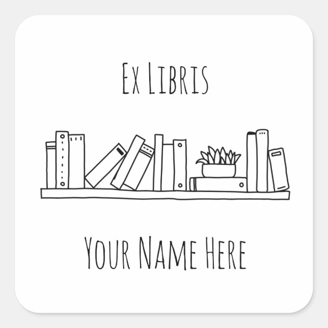 Ex Libris Black and White Bookplate (Front)
